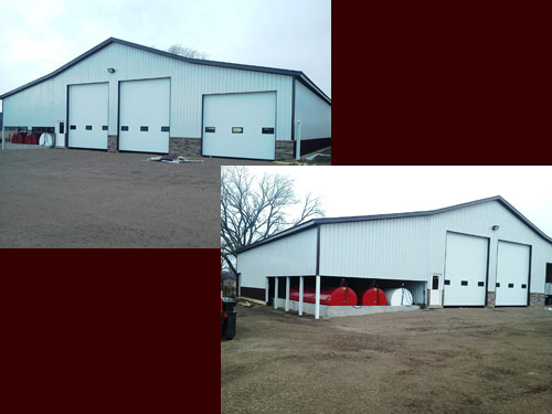 Picture 2 of 9, a pole barn red barn built by Overweg Construction
